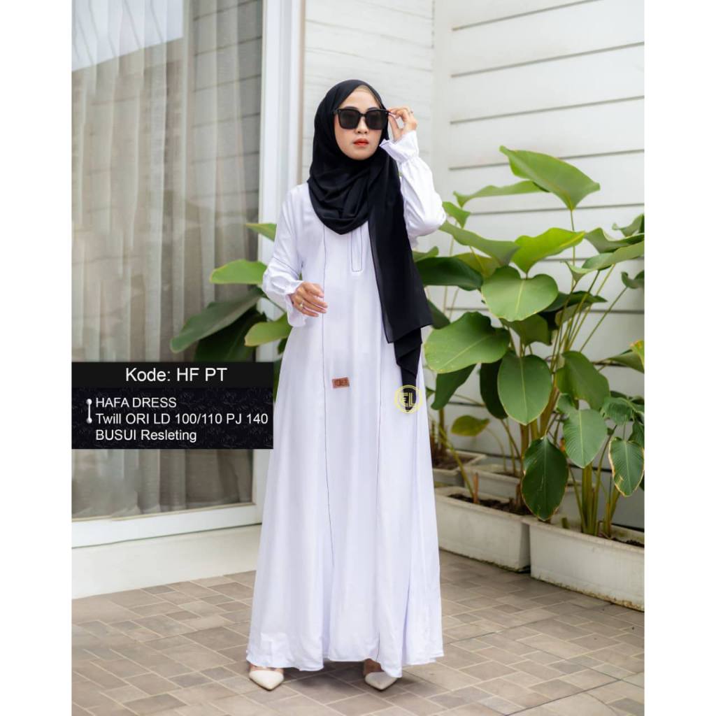 Gamis Twill Elzhaf Kaftan & Abaya Motif Polos Original Premium