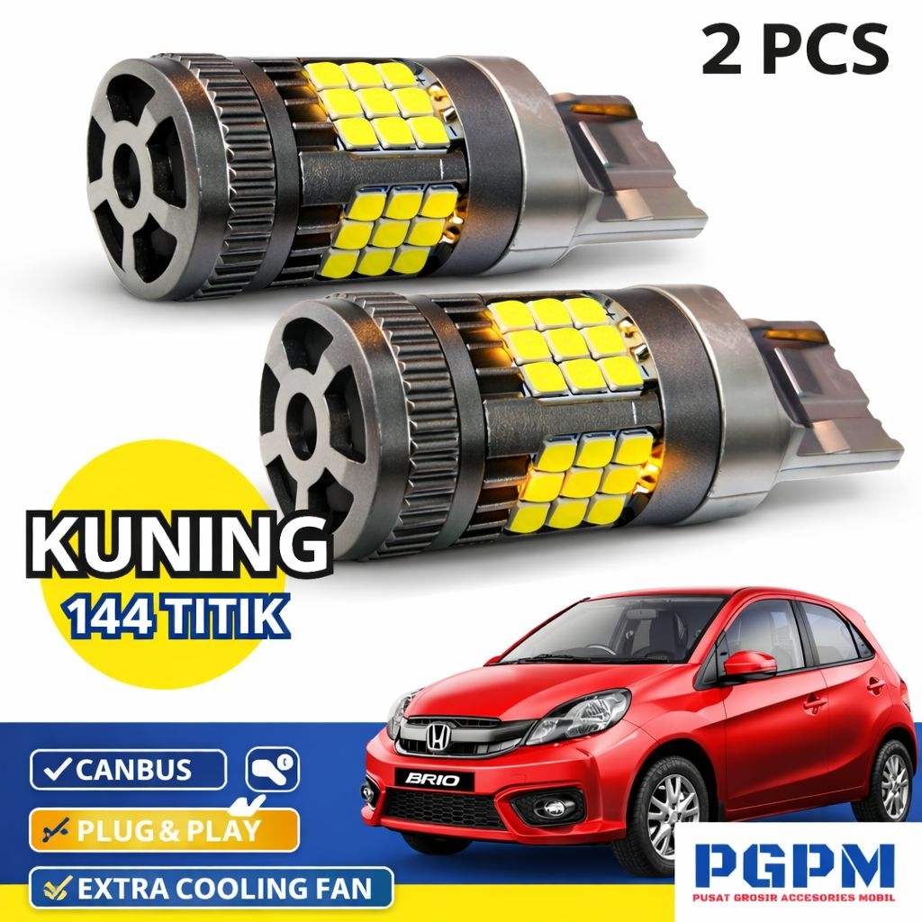 Lampu Sein LED Dajjal Honda Brio Lama Kuning 36 SMD Extra Fan Cooling System Super Terang Mobil 12V 