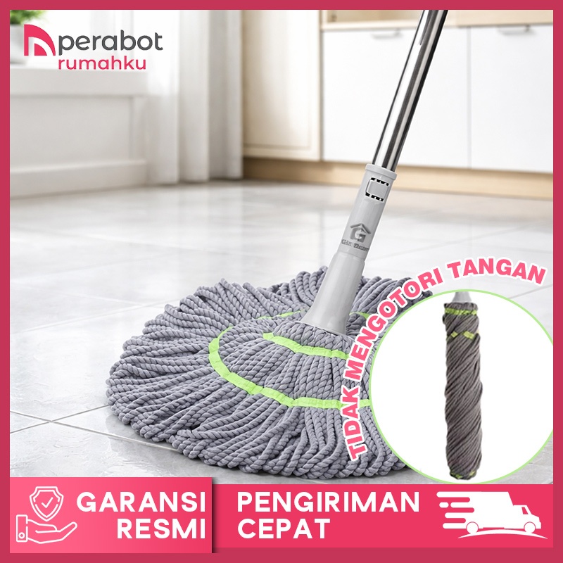 Perabot Rumahku Pel Lantai Otomatis 2386 - Kain Pel Peras Otomatis Pelan Magic Twist Mop
