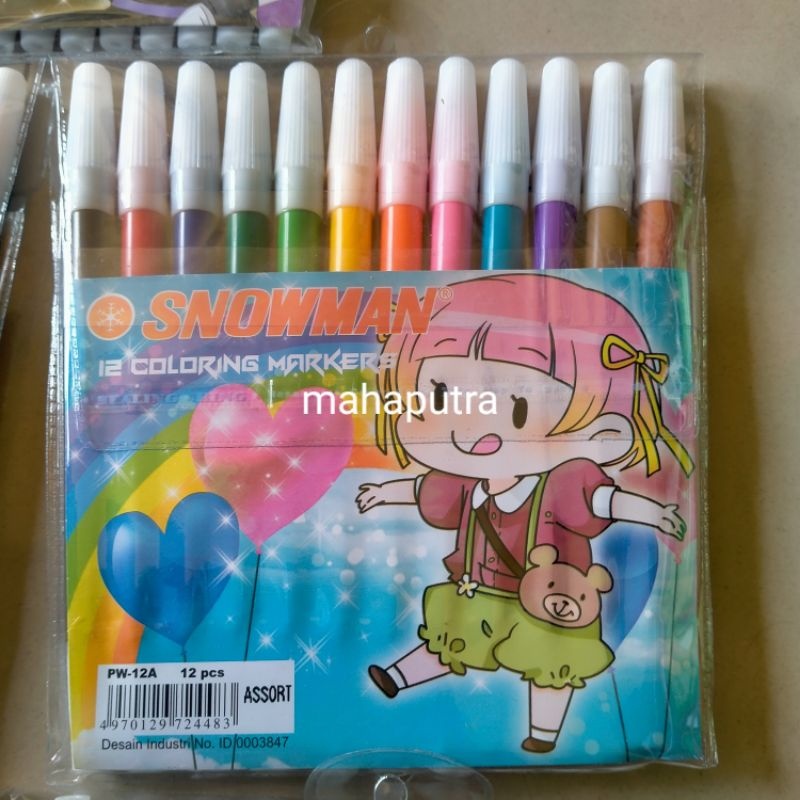 SPIDOL 12 WARNA SNOWMAN SPIDOL 12 WARNA MERK SNOWMAN