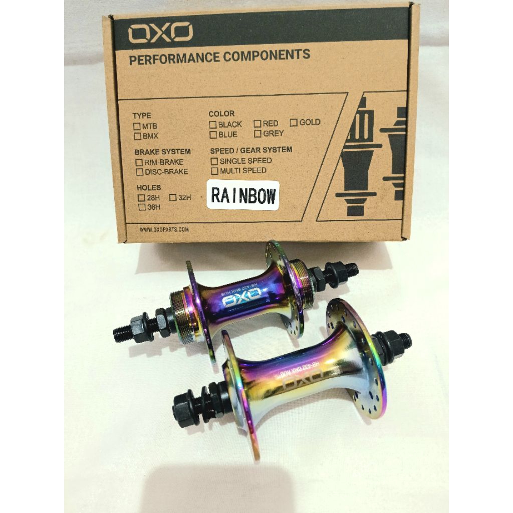HUB FREEHUB BEARING RAINBOW OIL SLICK ALLOY TAHAN KOROSI OXO - 36HOLE HB-432