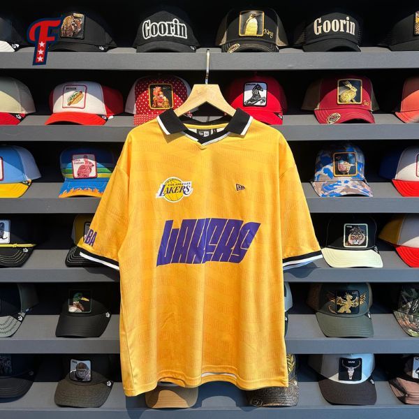 Jersey New Era NBA Lakers Yellow Soccer Original