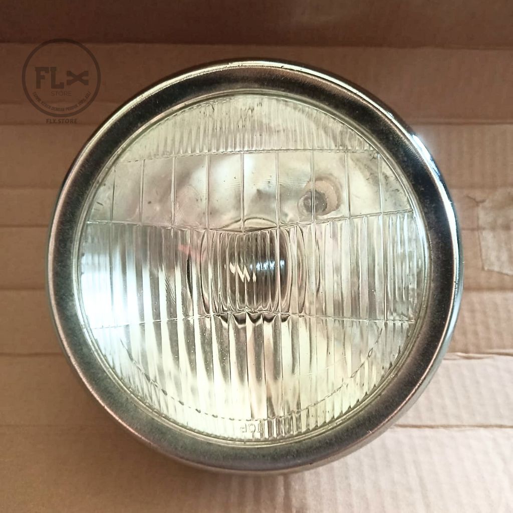 Reflektor Lampu Depan Motor YB GL RX King Universal Kaca Bening Fokus Terang Model Bulat Klasik
