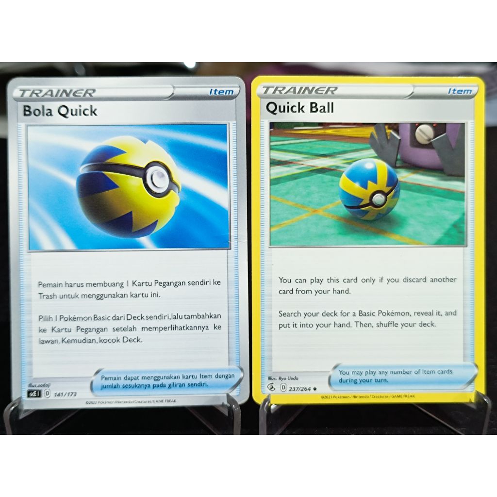 kartu pokemon TCG ori item Bola Quick Indonesia English japan korea