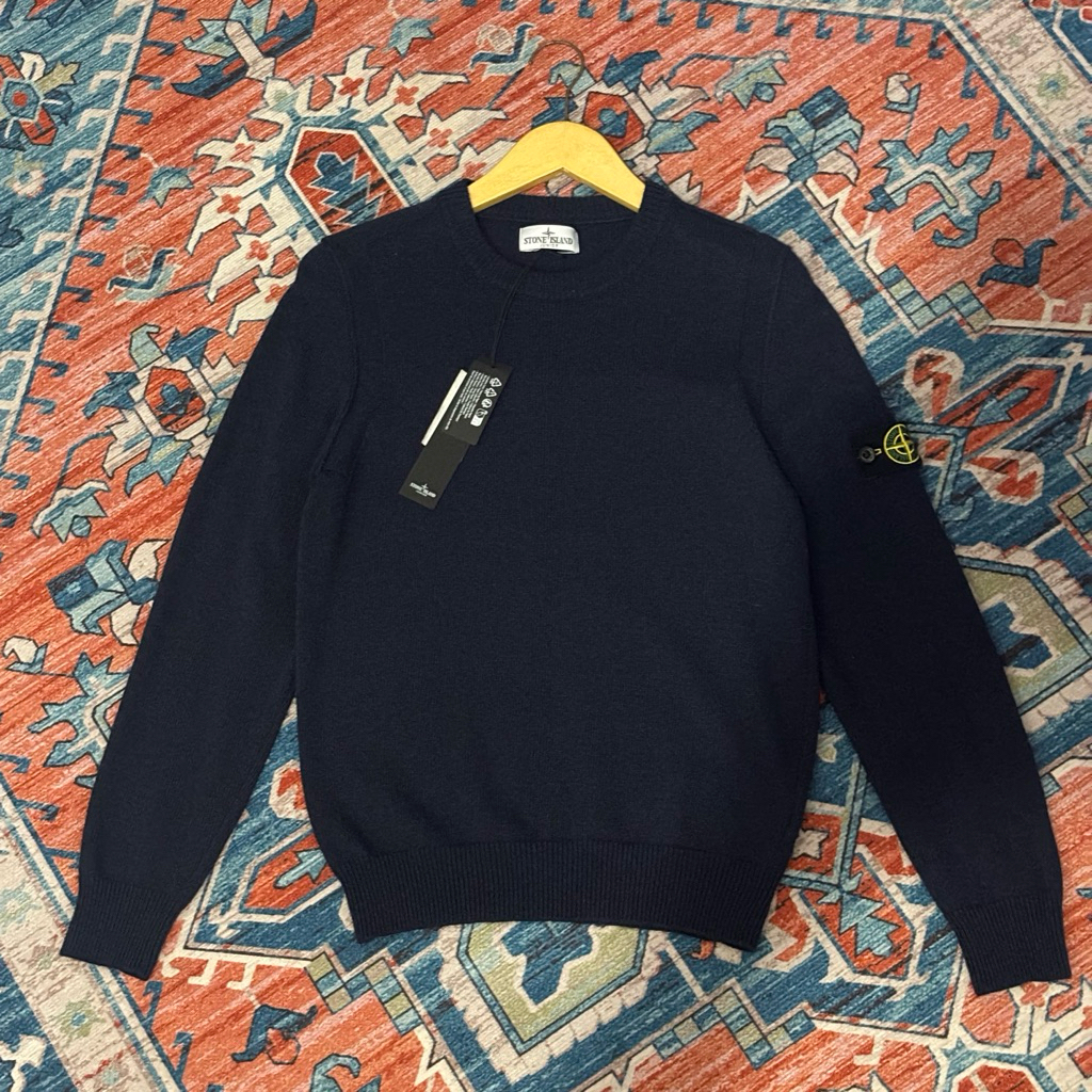 Stone Island Original Junior Badge Crewneck Sweatshirt - Navy Made in Romania