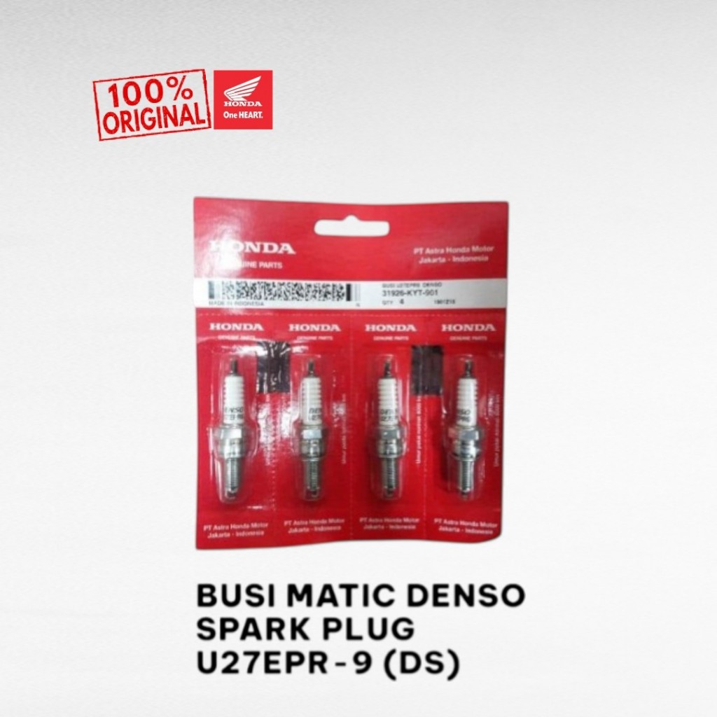 31926-KYT-901 BUSI MATIC DENSO SPARK PLUG U27EPR-9 (DS). Cocok untuk Beat Scoopy Spacy Vario 110 125