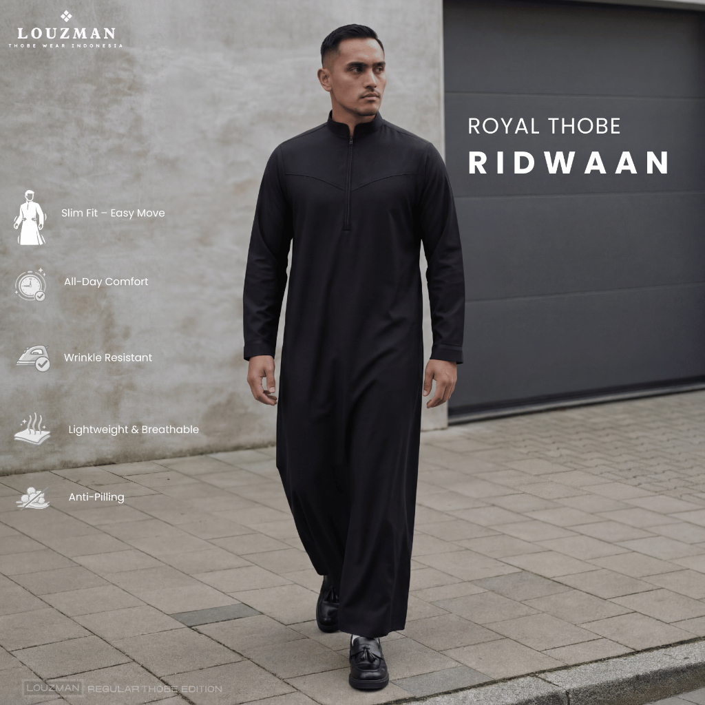 Louzman Royal Thobe Ridwaan Jubah Gamis Slimfit Premium Series