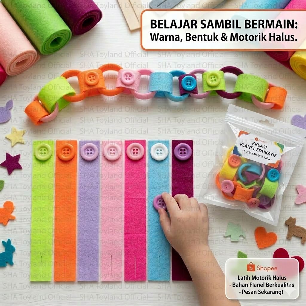 SHA - Mainan Edukasi Mengancing / Rantai Flanel Kancing