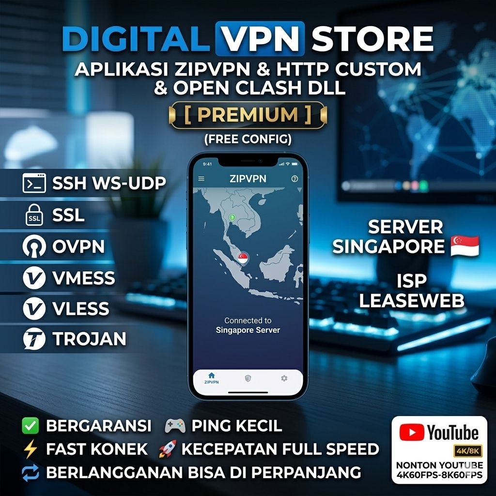[ DIGITAL VPN STORE ]AKUN SSH PREMIUM ISP LEASEWEB | SSH | UDP | VMES | VLESS | TROJAN