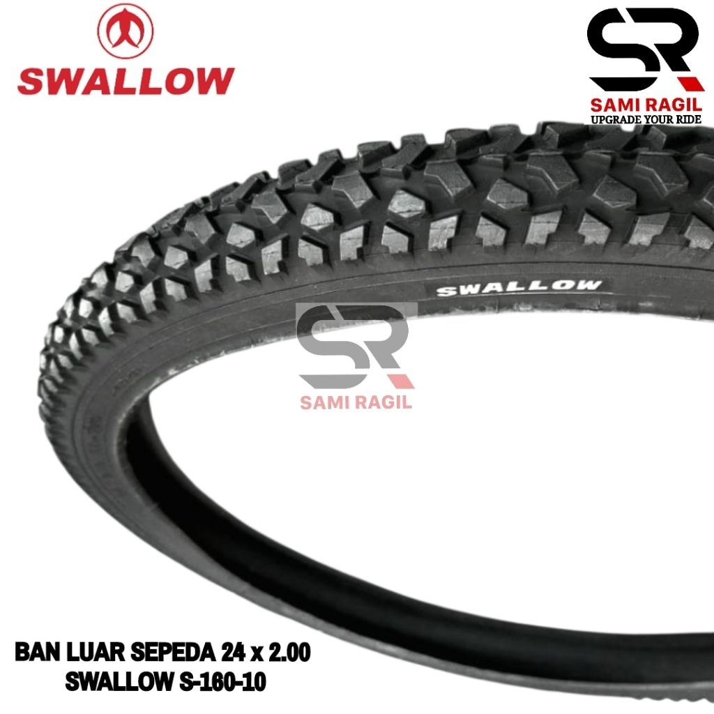 BAN LUAR SEPEDA 24 x 2.00 SWALLOW S-160-10 200 24x2.00 HITAM FEDERAL MTB