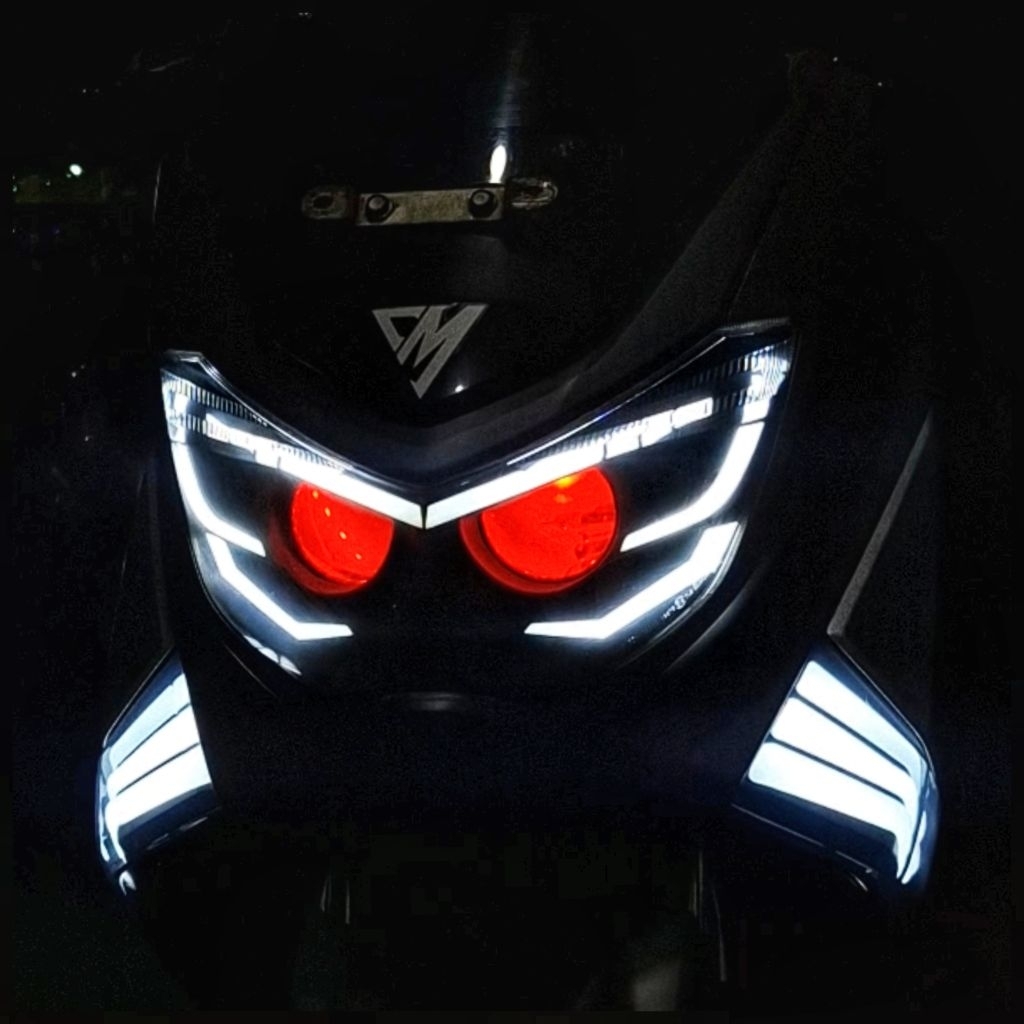 HEADLAMP SET LAMPU DEPAN SET CUSTOM DOUBLE BILED AES EXPERIENCE LAZY EYES SEIN JPA YAMAHA NMAX OLD
