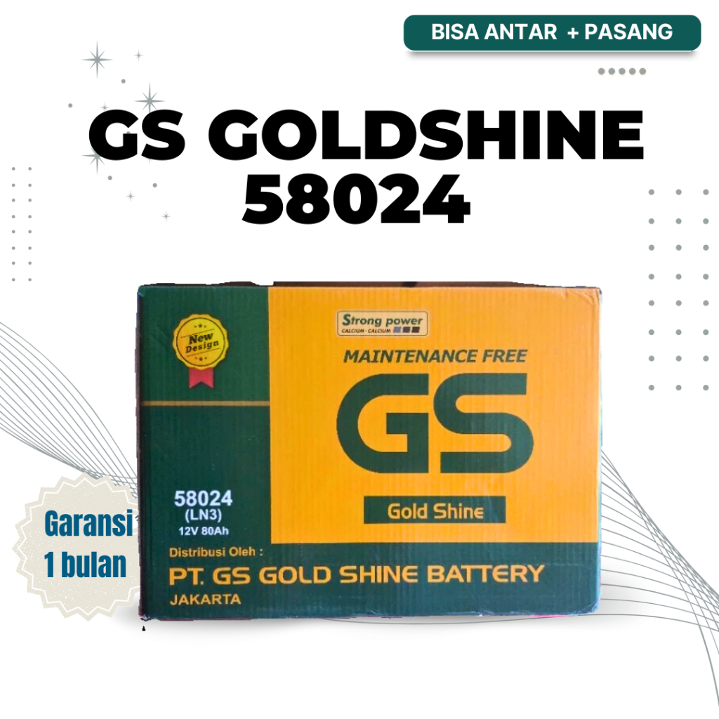 Aki Mobil 58024 | LN3 | 80AH GS GoldShine Mercy C200 MF