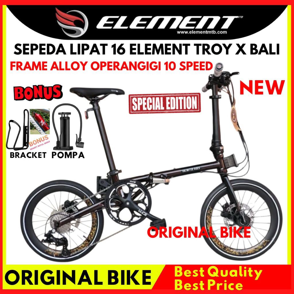 Sepeda Lipat 16 Element Troy X Edisi Nusantara Bali Spesial Edition