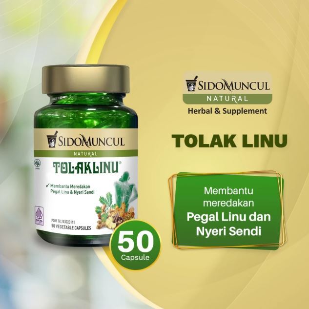 Sido Muncul Natural Tolak Linu Capsule 50 Kapsul Obat Herbal Pegal Linu Nyeri Sendi Otot