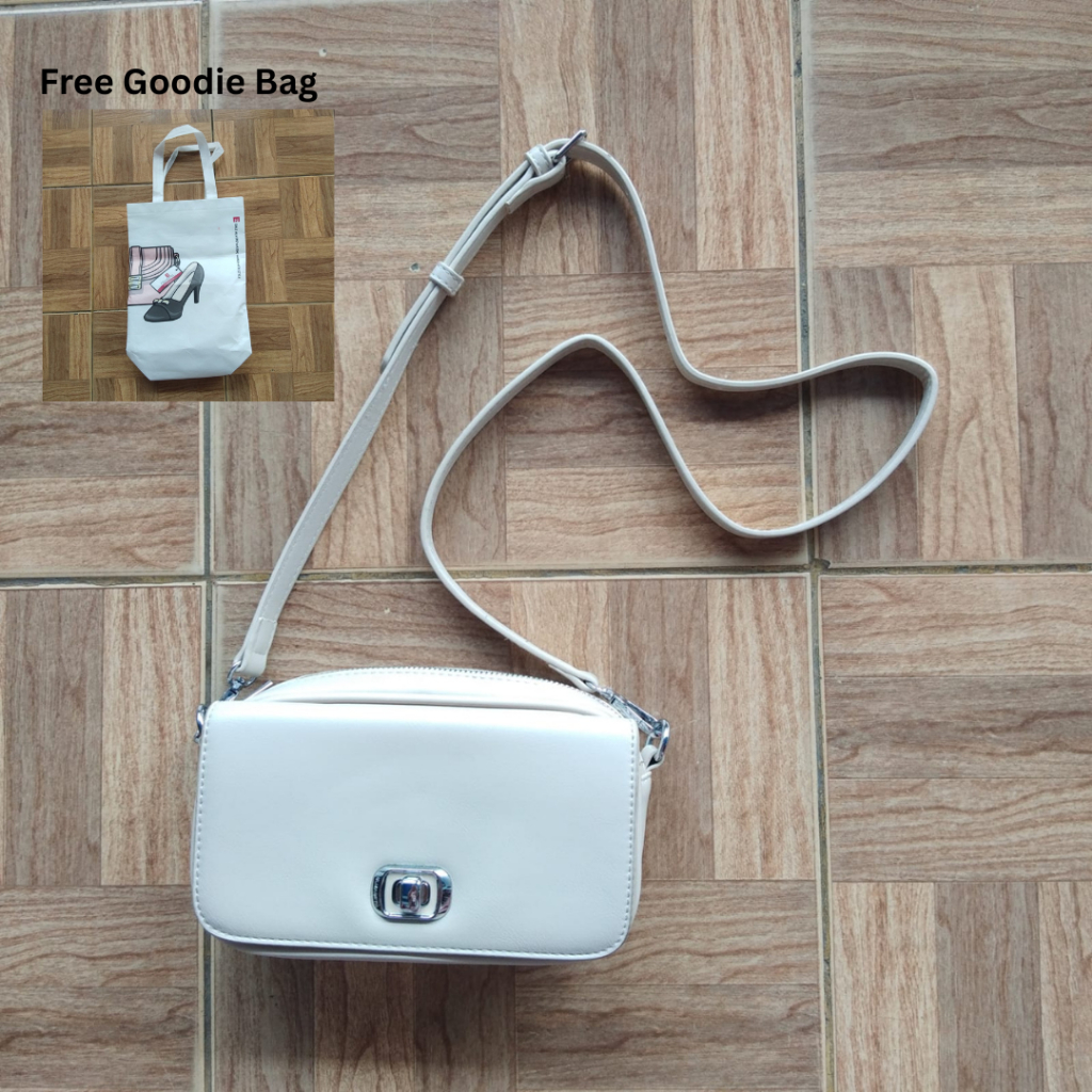 Tas Elizabeth White Beige + Free Tas Belanja  Elizabeth Shopping Bag