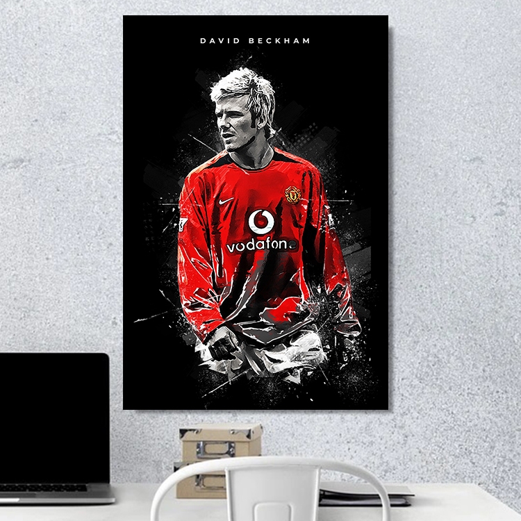 Poster MANCHESTER UNITED DAVID BECKHAM Poster Frame SEPAKBOLA Wall Decor Hiasan Dinding FOOTBALL LIG