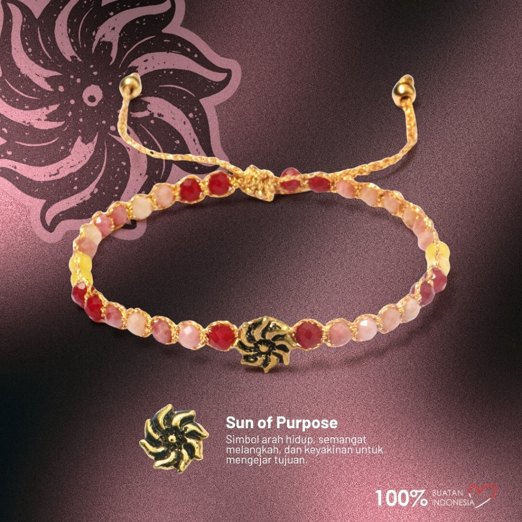 Maknavara - Sun of Purpose - Bloom - RDNB Jewelry - Gelang Wanita/Pria - Batu Alam Natural - Gelang 