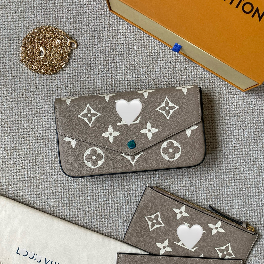 Felicie Pochette Monogram Empreinte Tourterelle/Creme