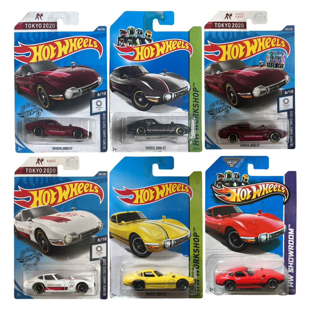 Hotwheels Regular Toyota 2000GT Black, Red Maroon Olimpiade Tokyo 2020, SNI Original Mattel Card Not