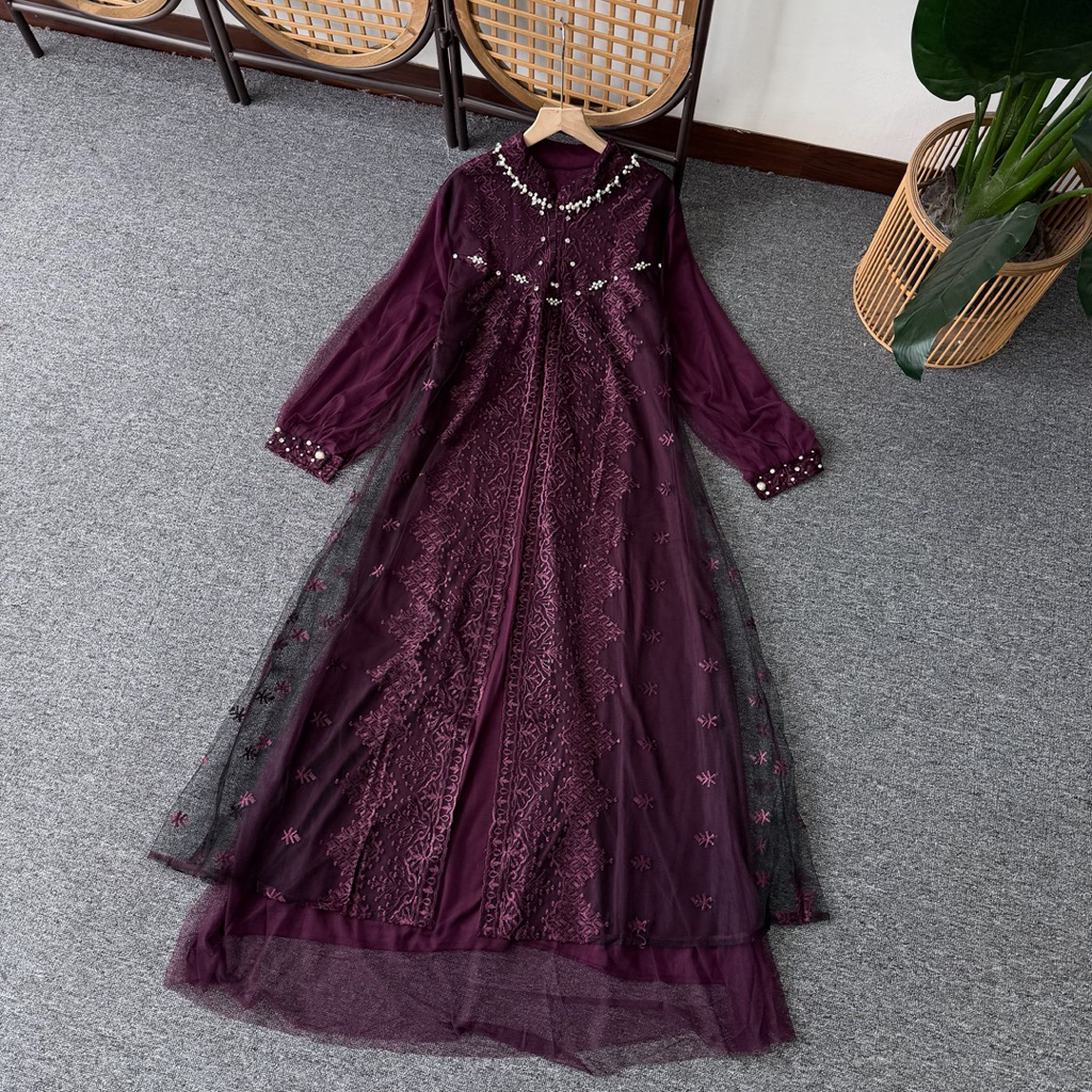 BURGUNDY DRESS