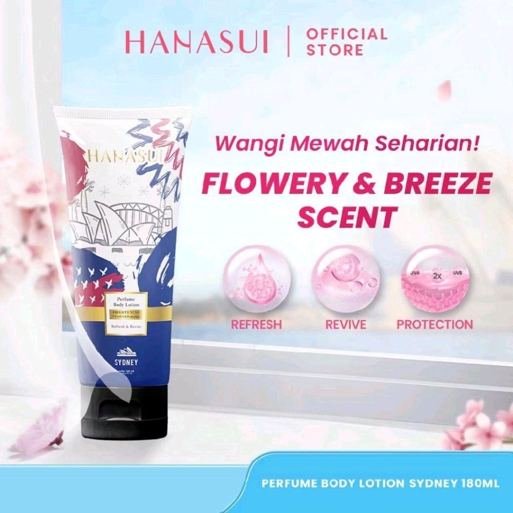 Hanasui SYDNEY Brightening Perfume Body Lotion - Lotion Tangan dan Badan dengan Niacinamide Wangi Me