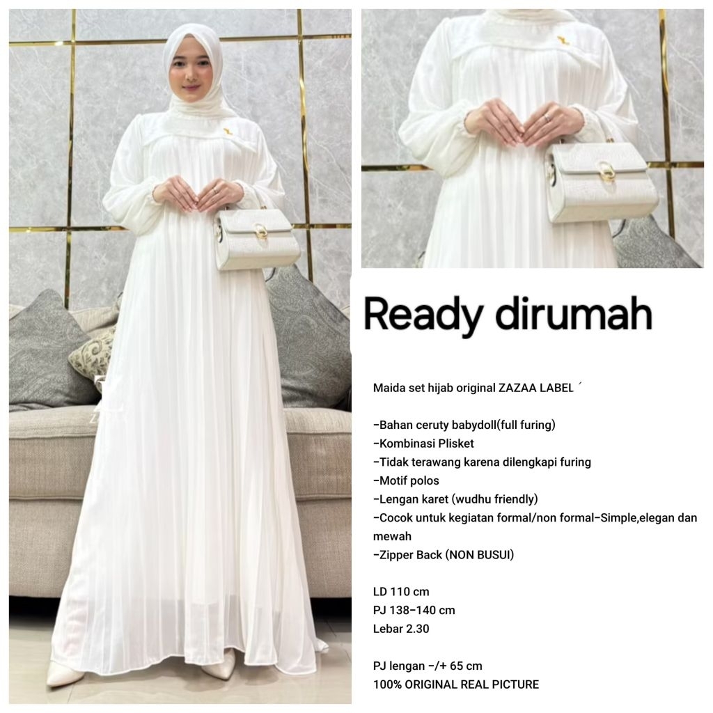 gamis maida set hijab segiempat by zazaa label