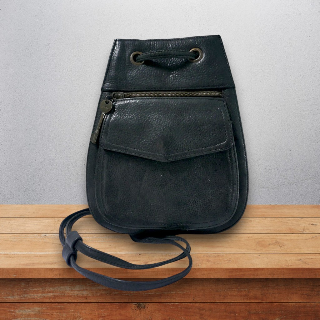 Vintage Tas Wanita FOSSIL Mini Genuine Leather Backpack Preloved