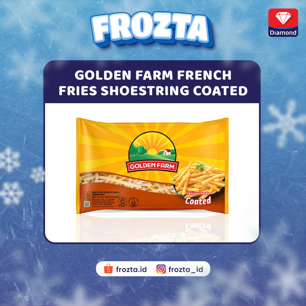 Frozen Food Makanan Beku Golden Farm French Fries Kentang Goreng Shoestring Coated 500 Berbumbu GR d