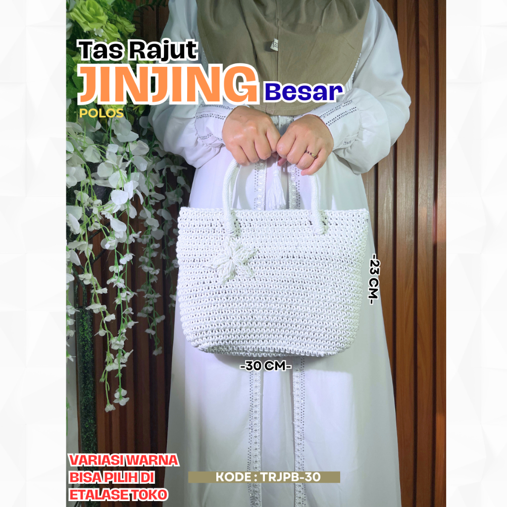Tas Rajut Wanita - Tas Rajut Jinjing Polos Besar