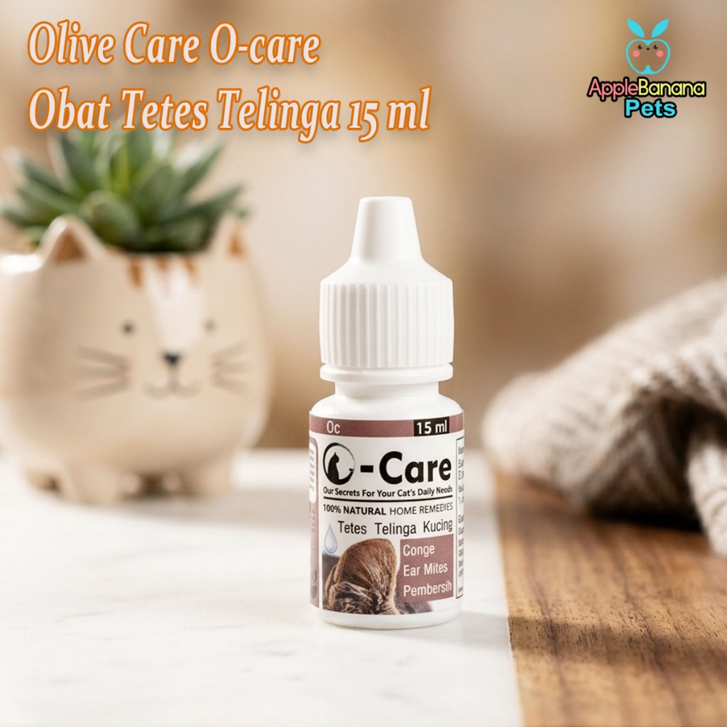 Tetes Telinga Kucing Olive Care - Emulsi Cair, Aman untuk Ibu Kucing Hamil, Penyembuhan Radang Telin