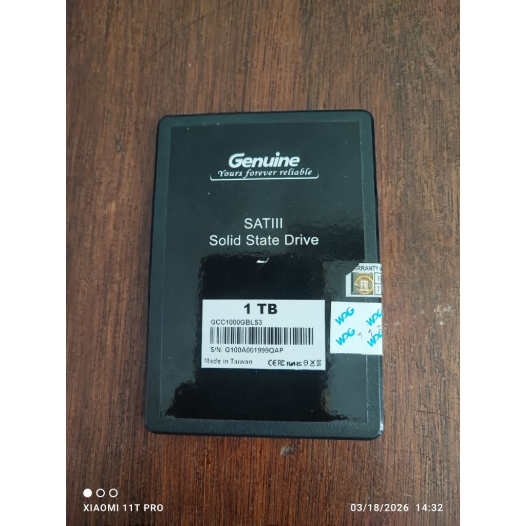 ssd genuine 1tb sata 2.5" ori second