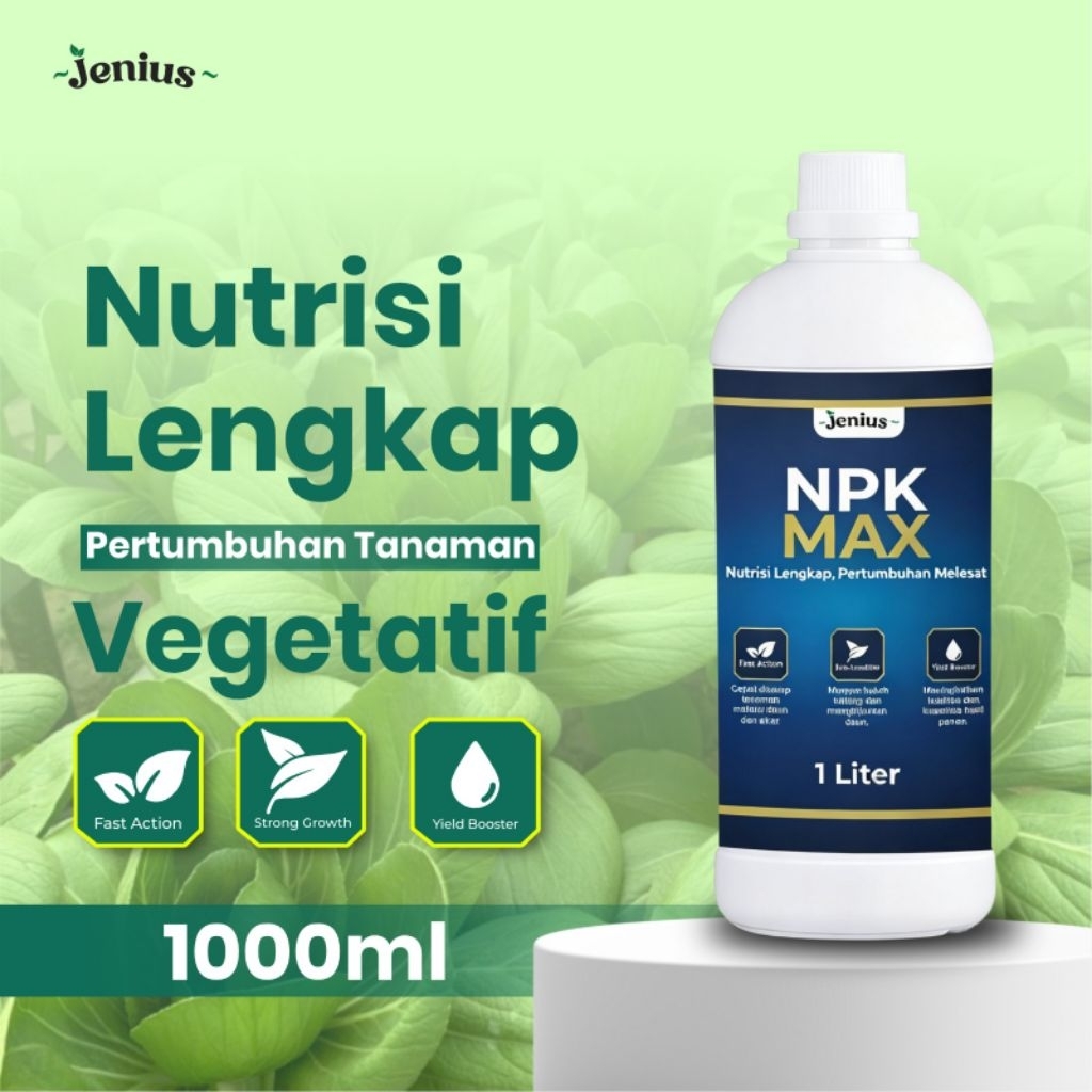 NPK MAX 1liter lengkap dengan unsur Hara Makro,Mikro,hormon dan Ga3 (Pupuk perangsang pertumbuhan da