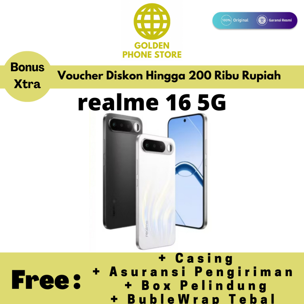 realme 16 5G 12GB/256GB - Original & Garansi Resmi realme Indonesia