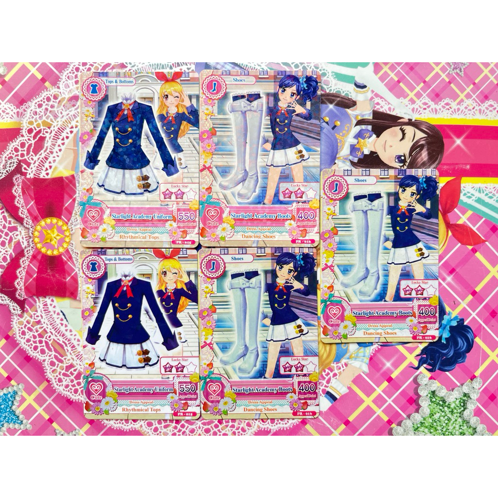 Kartu Aikatsu Starlight Academy  Uniform Aoi Kiriya Ichigo Hoshimiya Set Original Langka Rare Offici