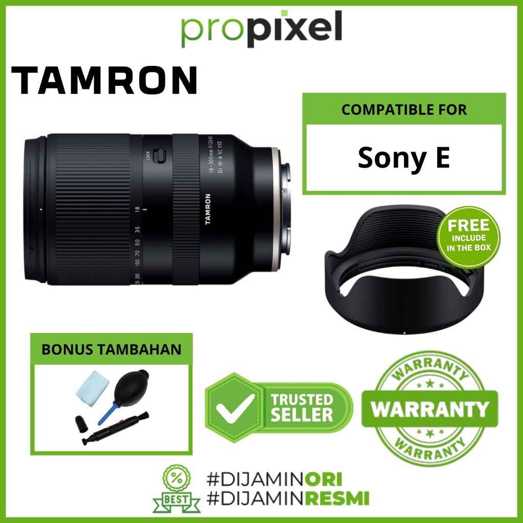 Tamron 18-300mm Sony E APSC f3.5-6.3 Di III-A VC VXD 18-300 mm Resmi