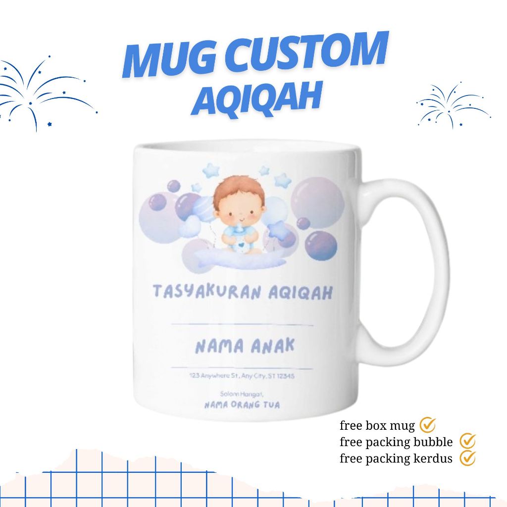 MUG AQIQAH / MUG CUSTOM PRINTING / SOUVENIR MUG PRINTING
