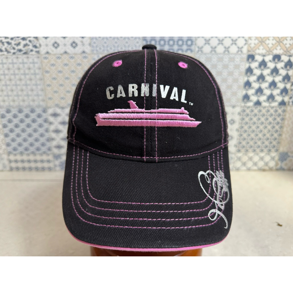 Topi Second Brand Branded Pink Carnival Cruise Ship Brand Kapal Pesiar Original Tag Putih