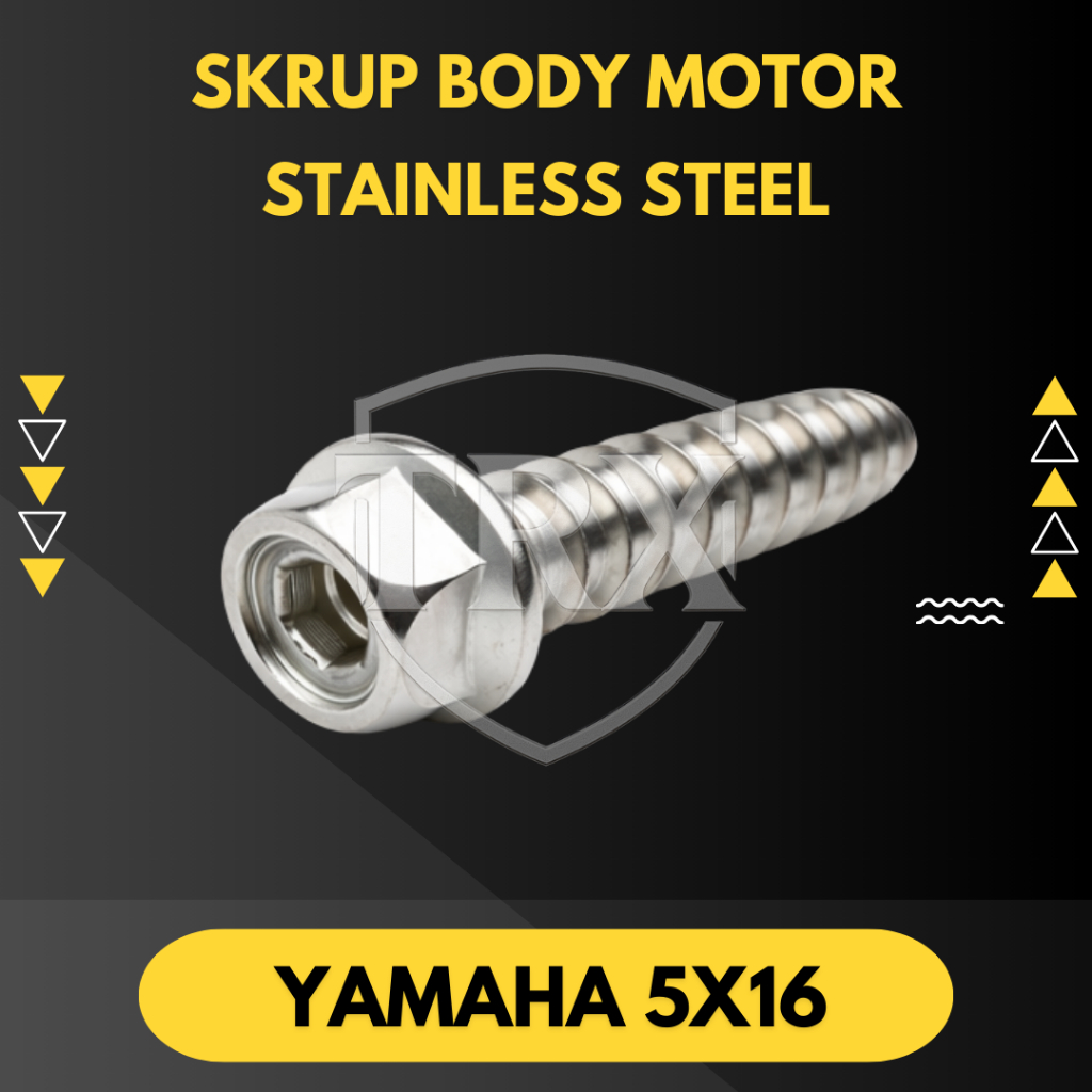 SKRUP BODY MOTOR YAMAHA 5x16 SKRUP 2 KUNCI / DWI FUNGSI STAINLESS STEEL