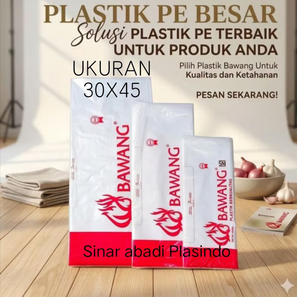 Kantong Plastik PE Bawang Uk 35X50-30X45-25X45,kantong Plastik PE Bening,Plastik Es
