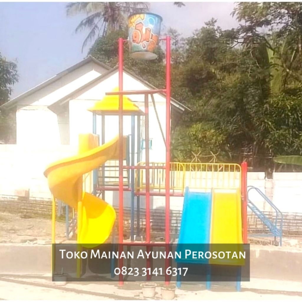 Waterboom Kolam Renang - Playground Kolam Renang - Perosotan Spiral Besi - Prosotan Spiral Besi - Pe