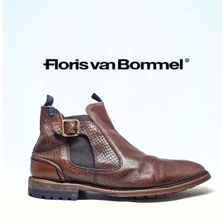 Size 44 | FLORIS VAN BOMMEL Croco Chelsea Boots