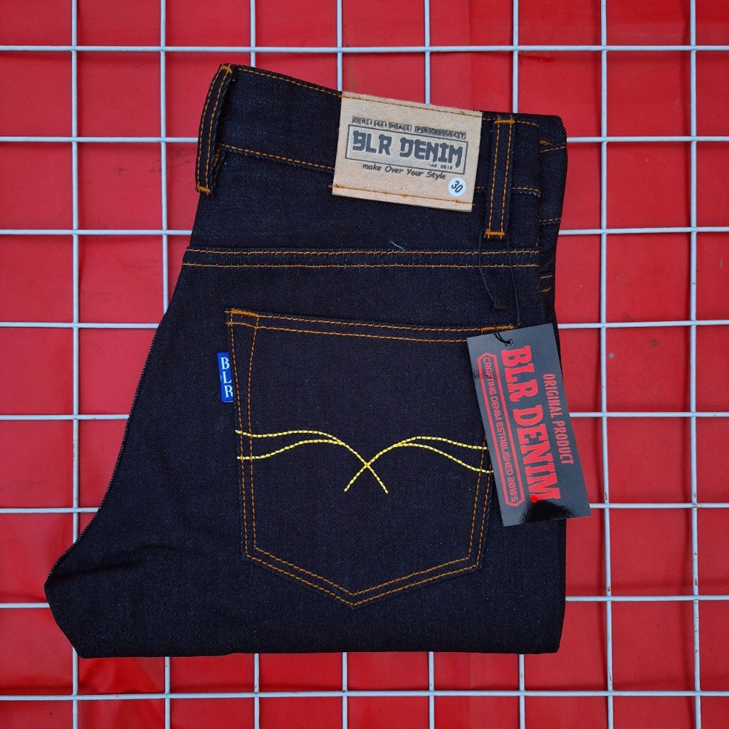 BLR DENIM - Sanforized 15Oz Denim selvedge Accent Black Indigo