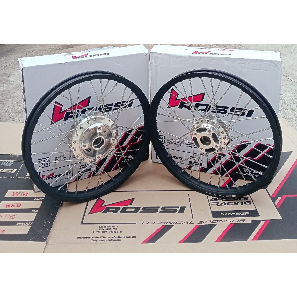 VELG/PELAK SET JARI JARI V ROSSI RING 17 140/140 140/160 PNP JUPITER MX NEW 135 DOUBLE DISC ORIGINAL