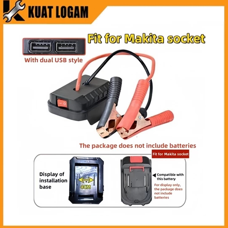 Starter Mobil Makita – Adaptor Baterai Lithium untuk Charger Aki & Pemantik Mesin Mobil