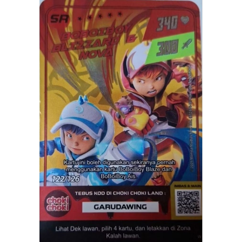 Kartu Hologram Emas Choki Choki BoBoiBoy