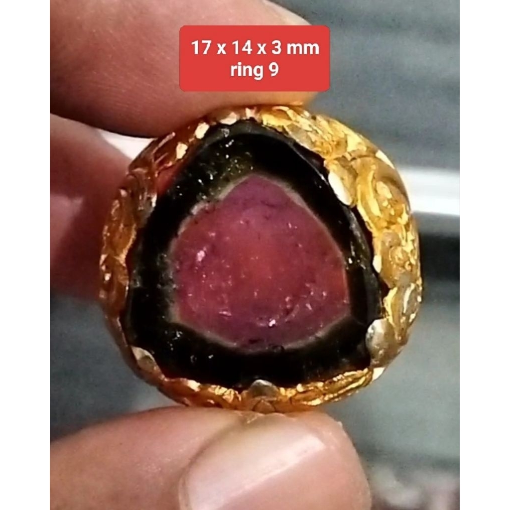 Batu watermelon tourmaline asli alam