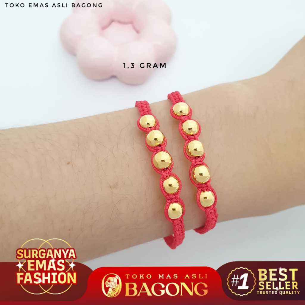GELANG FASHION BRACELET BOLA REDLINE 17K/750 - ASLI BAGONG GOLD BAGONG EMAS