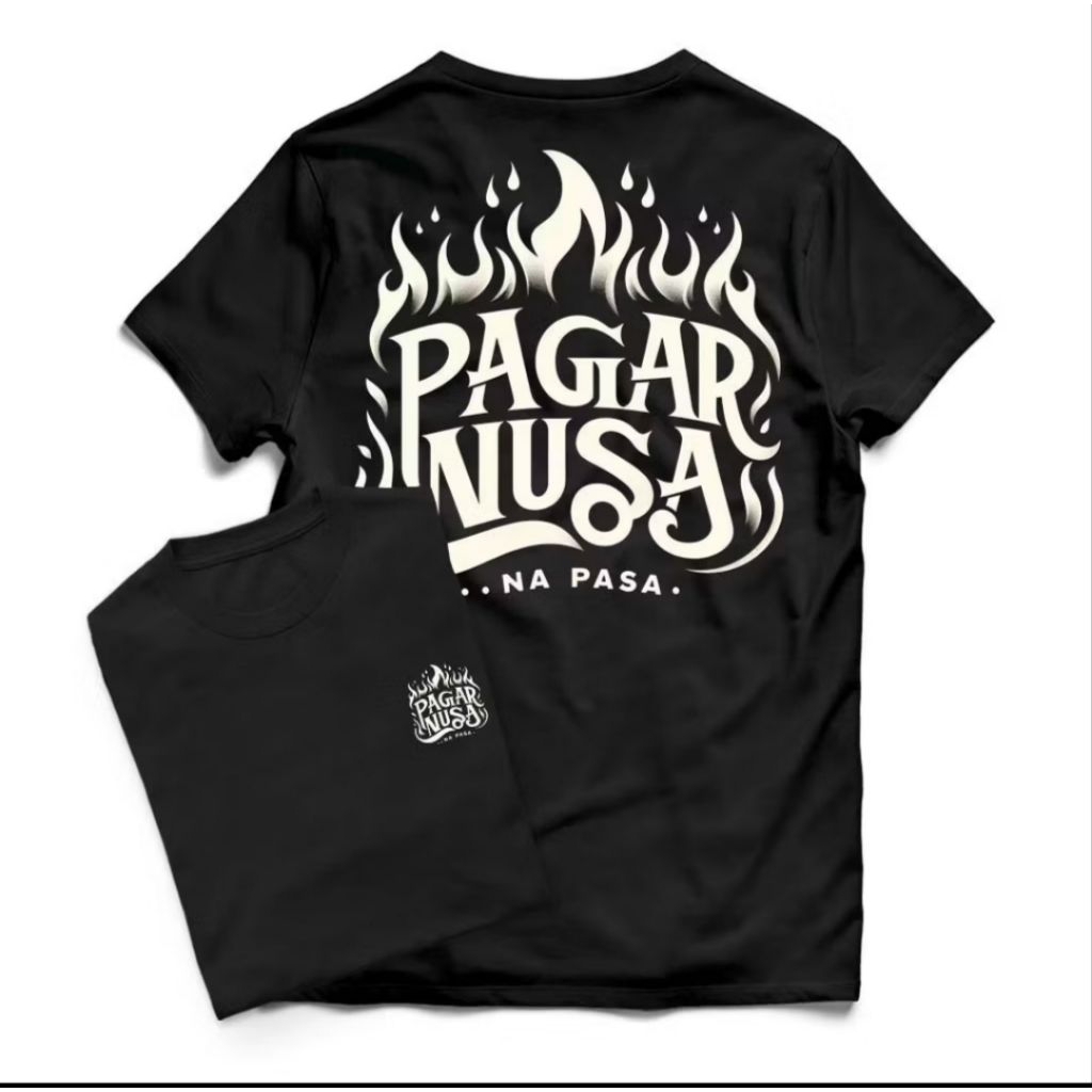 Kaos Pagar Nusa Na Pasa Corak Putih Distro Unisex Bahan Katun