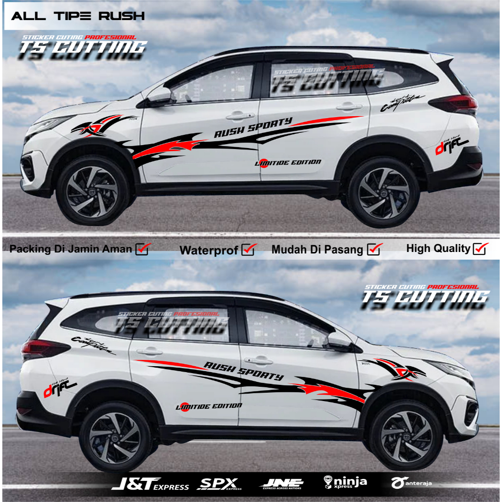 Sticker Mobil Rush Gr SPORT Cutting Stciker Mobil Rush Unevesal Semua Merek Mobil