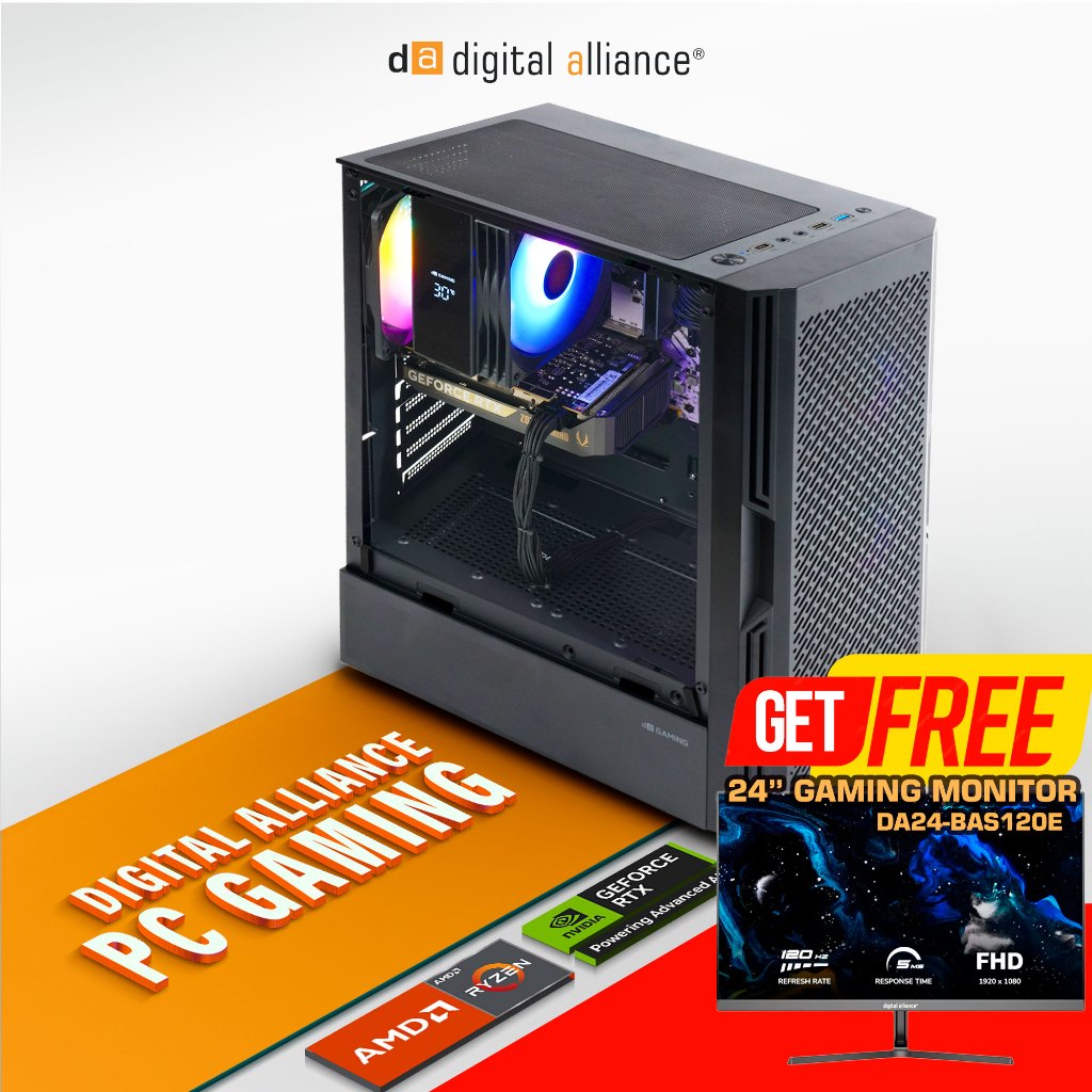 DIGITAL ALLIANCE GAMING PC RYZEN 5 5500 RTX 5050 8G/ 16GB 1TB W11 PRO RAKITAN PC GAMING